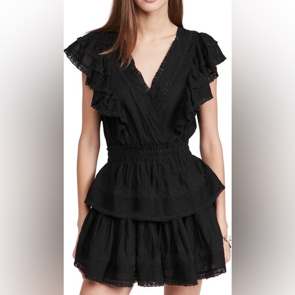 LOVESHACKFANCY GWEN MINI DRESS SIZE XS BLACK - Picture 3 of 12